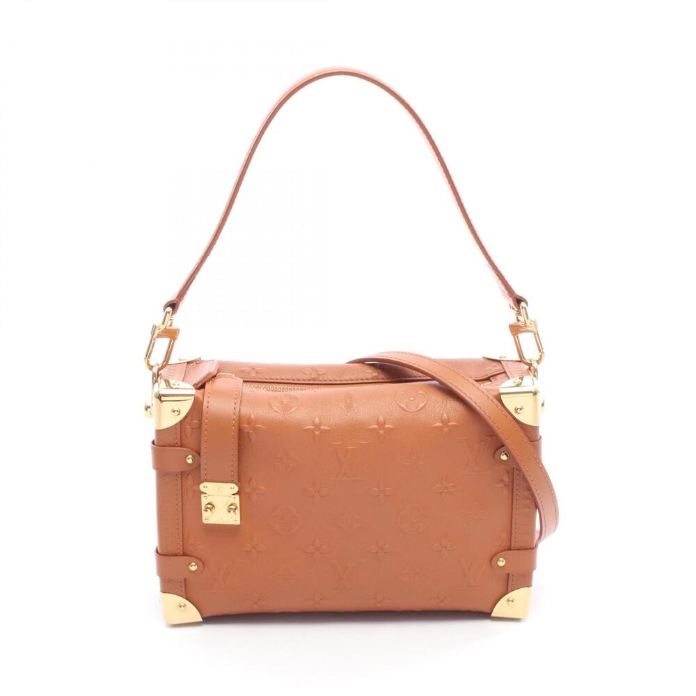 Louis Vuitton Side Trunk Handbag Leather Monogram Brown